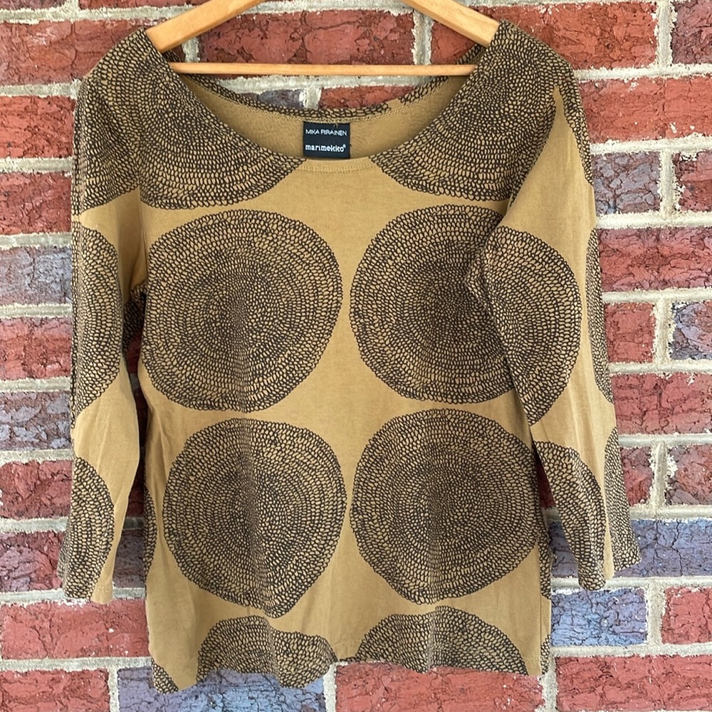 Mika Piirainen for Marimekko scoop neck, 3/4 sleeve shirt